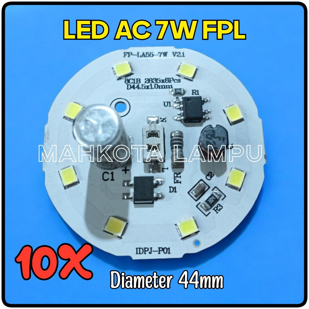 Jual ( 10X ) PCB LAMPU LED AC 7W FPL D-44MM | Shopee Indonesia