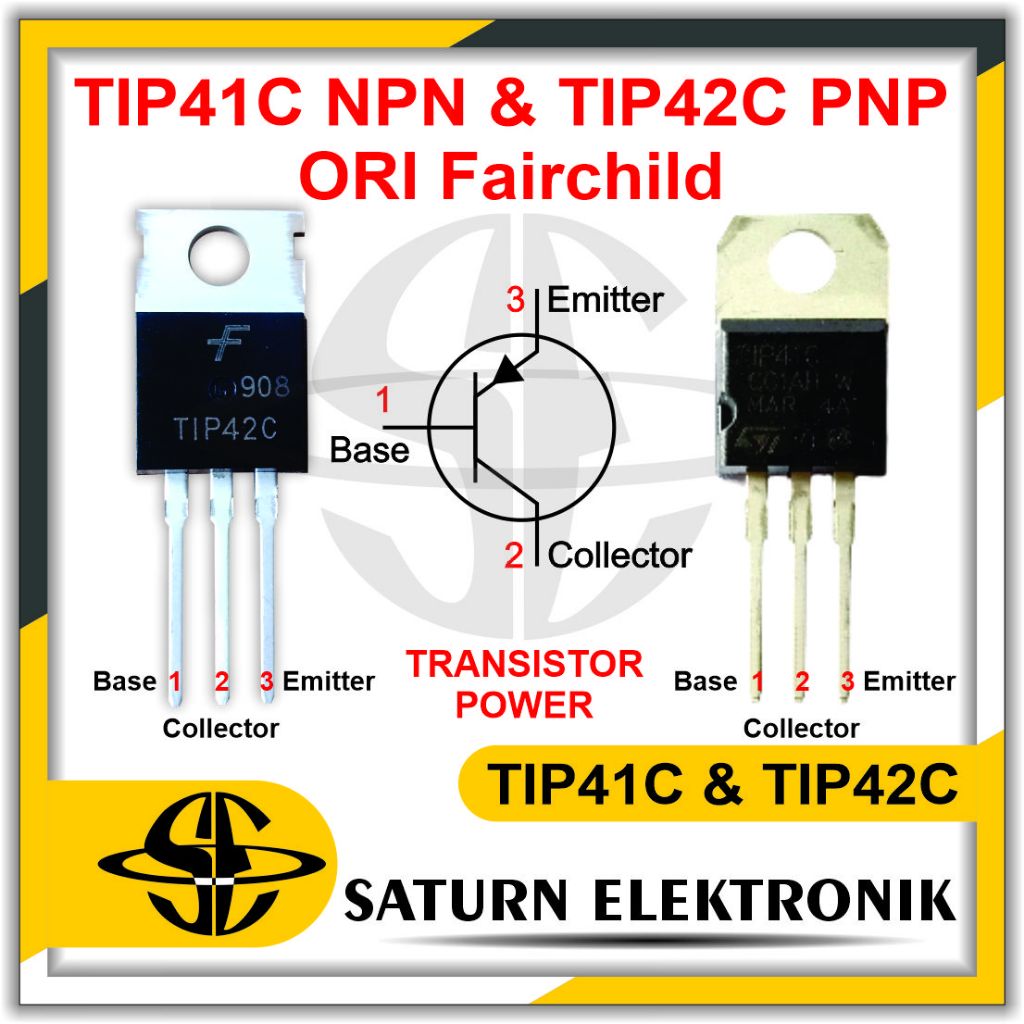 Jual TIP 41C TIP41C NPN & TIP 42C TIP42C PNP ORI Fairchild 3A | Shopee ...