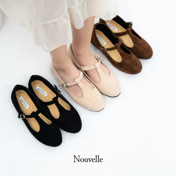Mary Jane Suade Flatshoes Wanita