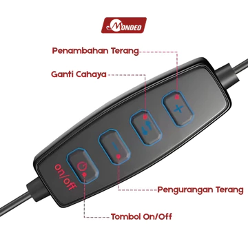 Ring Light 13 MONDEO – 3 Mode Warna Stand Holder HP Untuk Live Streaming Konten