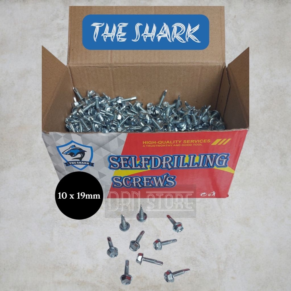 Jual Baut Baja Ringan 10x16 / 10x19 SHARK (isi 50pcs) - Sekrup Ruping ...