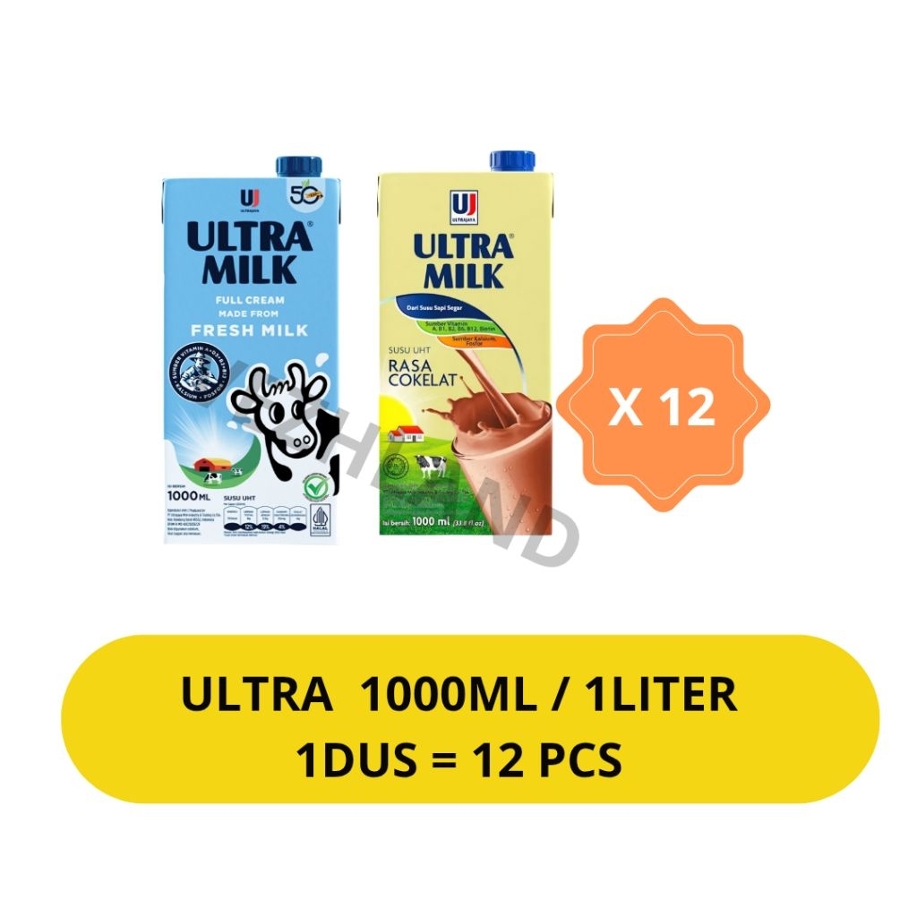 Jual Susu Ultra UHT 1000ml ( 1 liter ) ( 1LT ) ( 12pcs ) ( 1dus