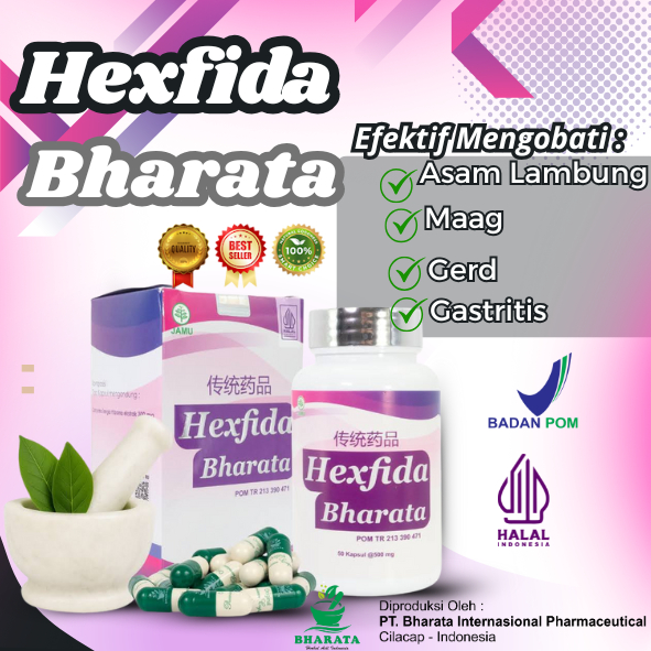 Obat Asam Lambung Maag Akut Kronis Gerd Gastritis Hexfida Bharata Ampuh 100% Original