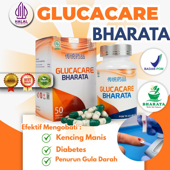 GLUCACARE Bharata Obat DIABETES Penurun GULA DARAH Tinggi KENCING MANIS Barata Herbal DIABET Ampuh