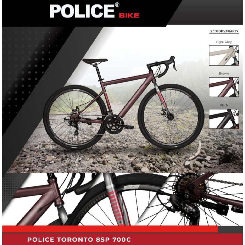 Jual SEPEDA GRAVEL POLICE TORONTO 700C 2x8Speed NEW | Shopee Indonesia