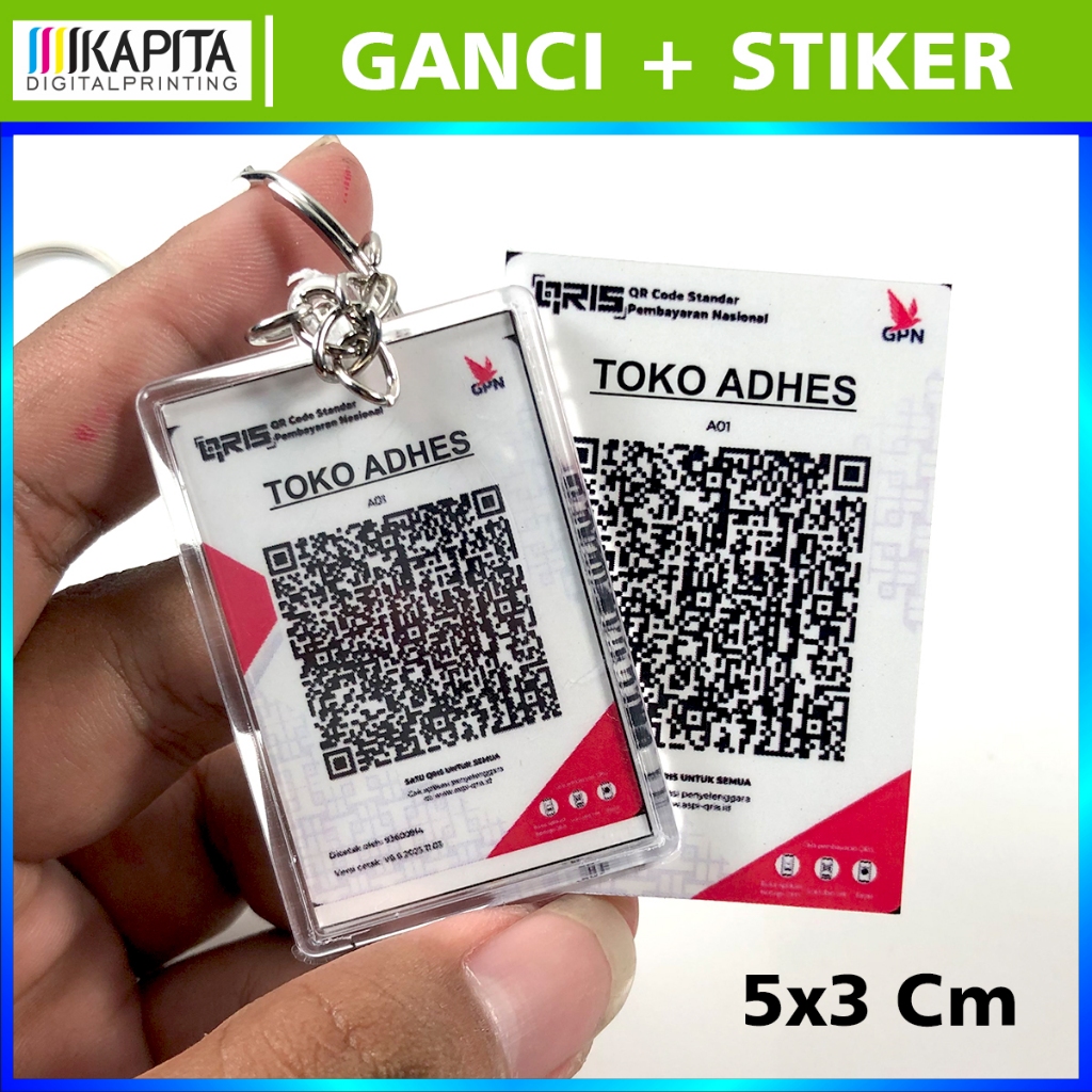 Jual (Paket lengkap) Gantungan Kunci Custom Qris bonus Sticker | Cetak ...