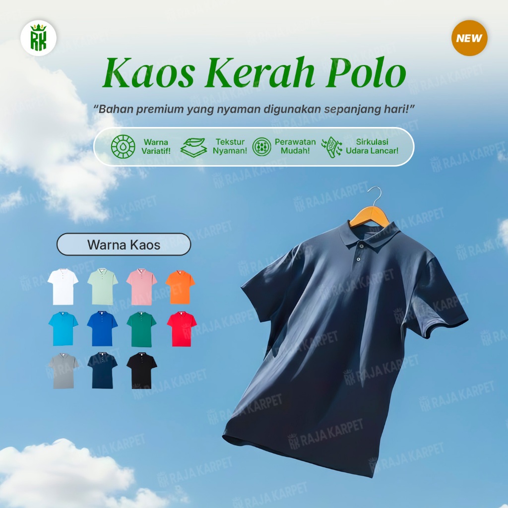 Jual RAJA KARPET - Kaos Polo Shirt Polos Kaos Pria Kerah Lengan Pendek ...