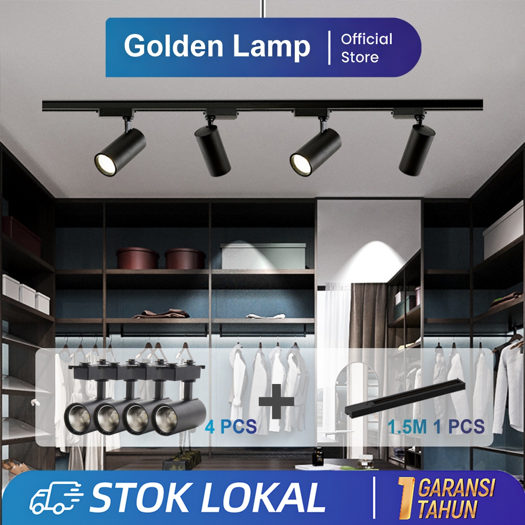 Jual LAMPU TRACK LED SOROT SPOTLIGHT TRACKLIGHT 12W/20W/30W 3000K/4000K ...