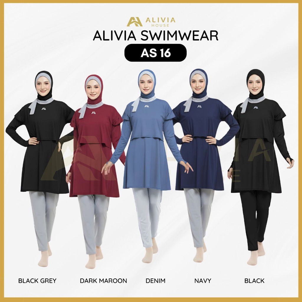Jual Alivia Swimwear AS16 - Baju renang muslimah syari dewasa wanita ...