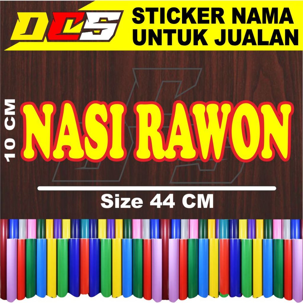 Jual CUTTING STICKER TULISAN NASI RAWON STICKER TEMPELAN UNTUK NAMA ...