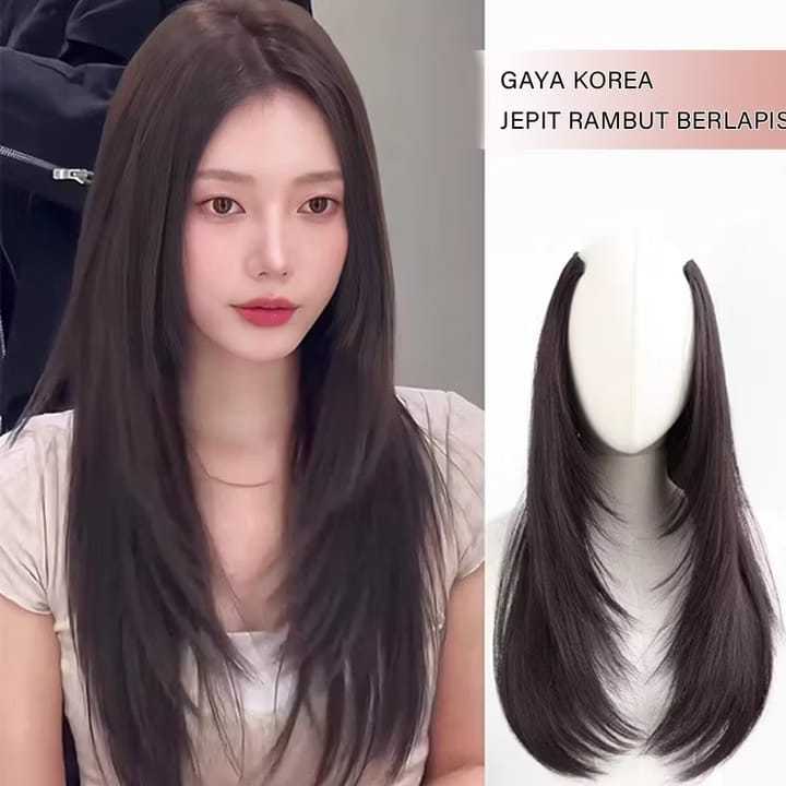 Jual Hair clip model Blow Layer V hairclip rambut palsu lurus panjang ...