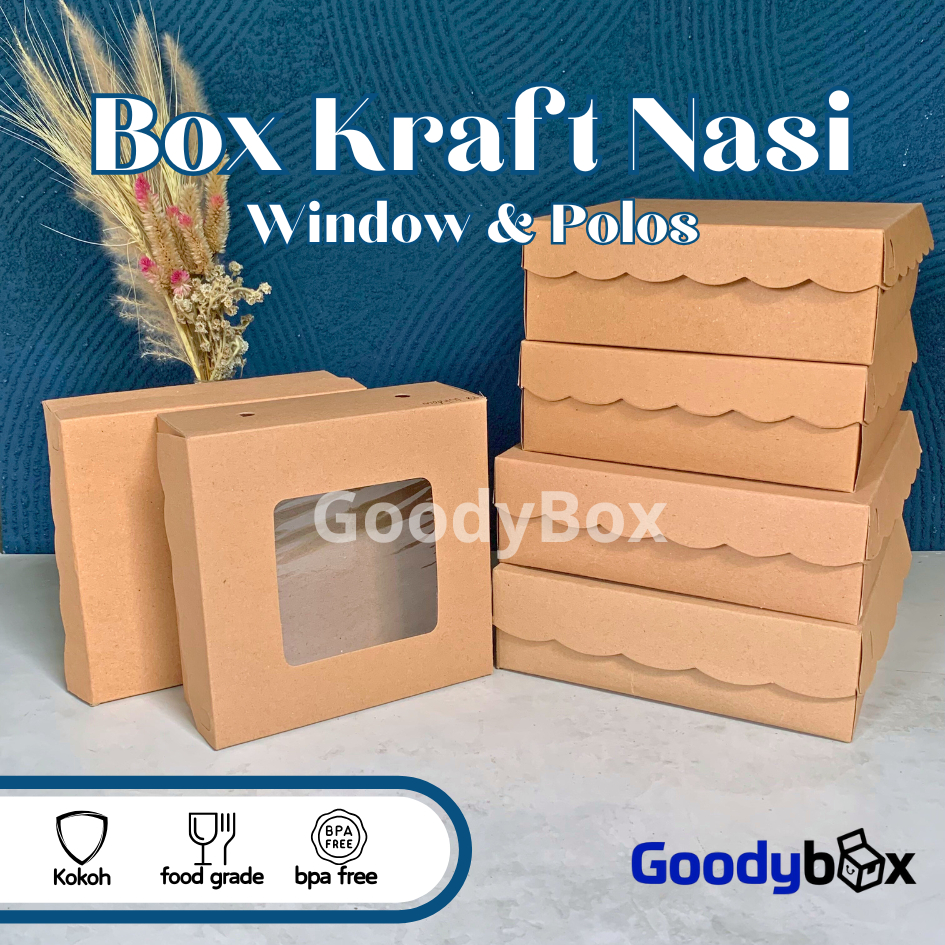 Jual Goodybox - Kotak Nasi Rice Box Kraft R8 R10K R10B Window Polos ...