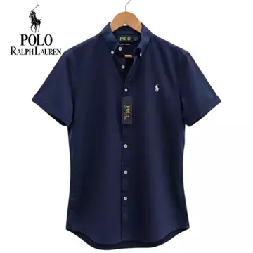 Polo Ralph Lauren Kemeja Pria Lengan Pendek Slim Fit Bordir 3D