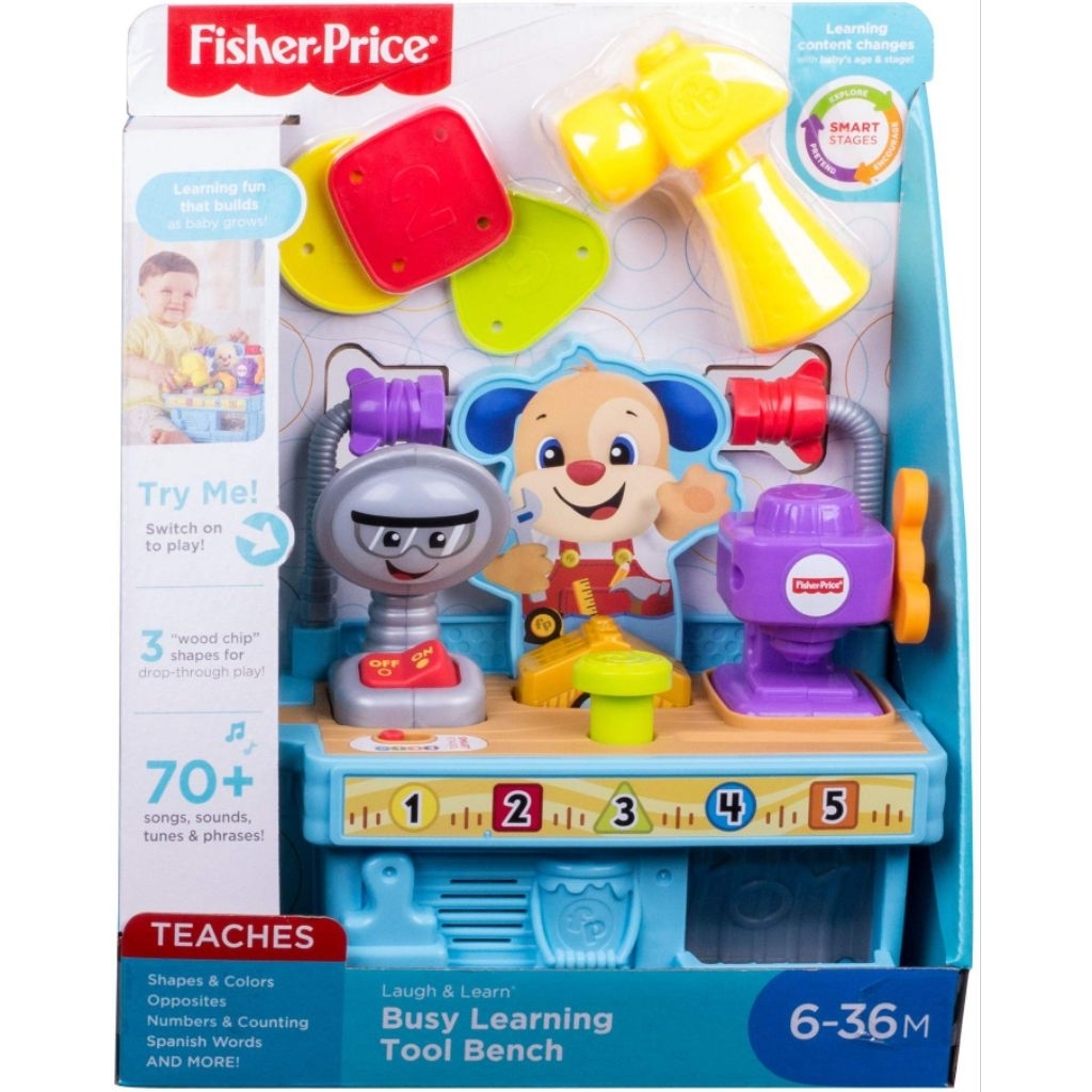 Jual Fisher Price Busy Learning Tool Bench Laugh and Learn Teaches ...