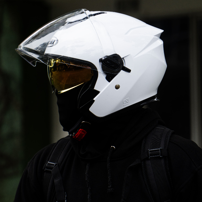Jual Helm Half Face Rsix REVOLT X Double Visor Solid Polos Spoiler SNI ...