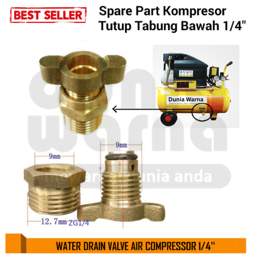 Jual LAZARO Tutup Nepel Pembuangan Air Kompresor Dengan Pegangan ...