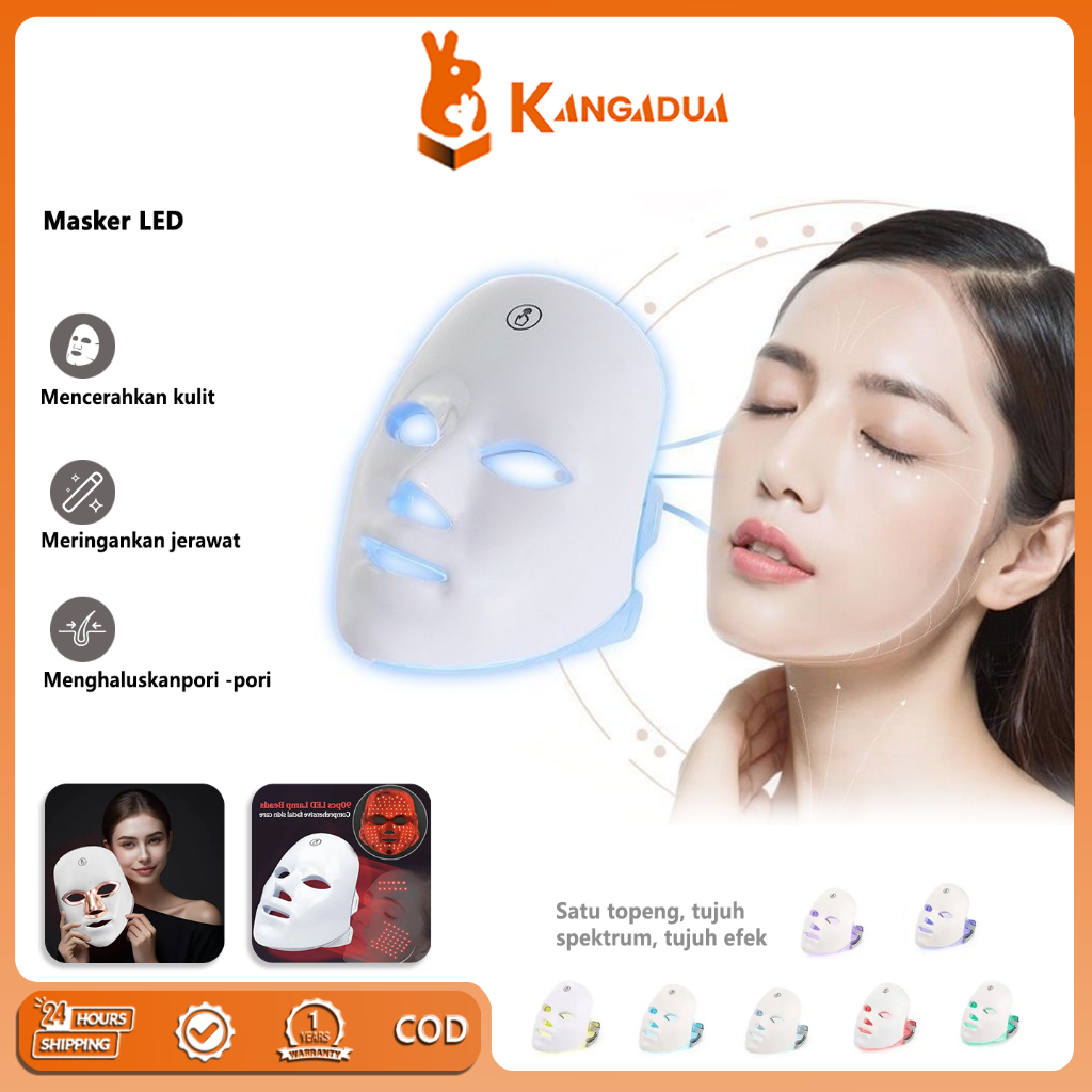 Jual KANGADUA Masker LED PDT Light 7 Warna Led Mask Photon Therapy Alat ...