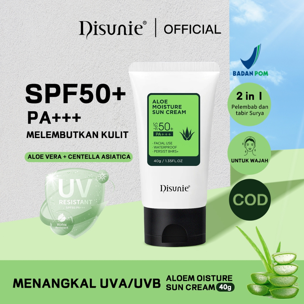 Jual Disunie Aloe Moisture Sun Cream 2 IN 1 SPF 50+ PA+++ Aloe Vera ...