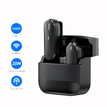 Microphone Bluetooth Mikrofon Nirkabel Lavalier Tanpa Kabel Hp Lapel Mic Wireless Clip On