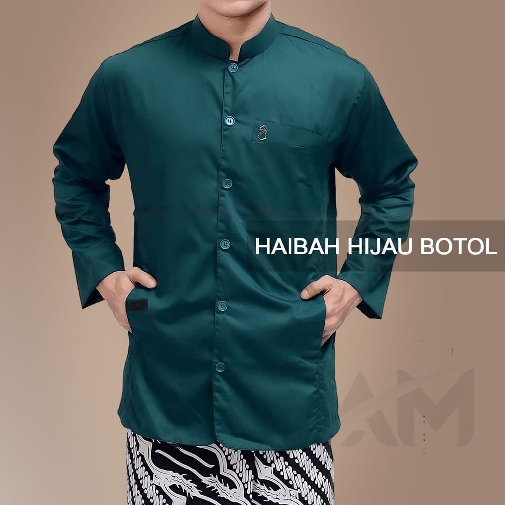 Baju Koko Haibah Terompah Semi Jas Polos Toyobo Import M L XL XXL
