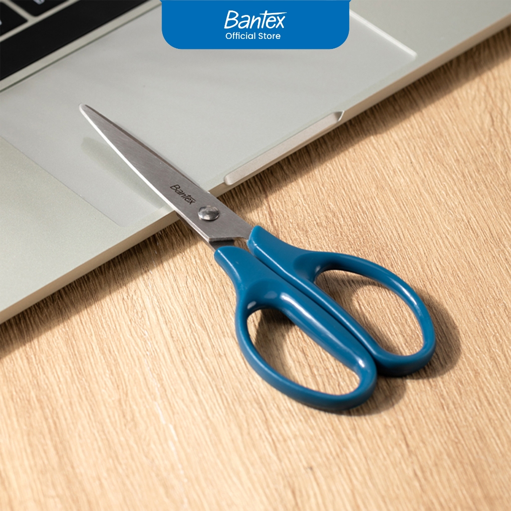 Bantex Gunting Kertas / Office Scissor Pegangan Simetris Pisau Tajam Anti Karat Ukuran 160 mm