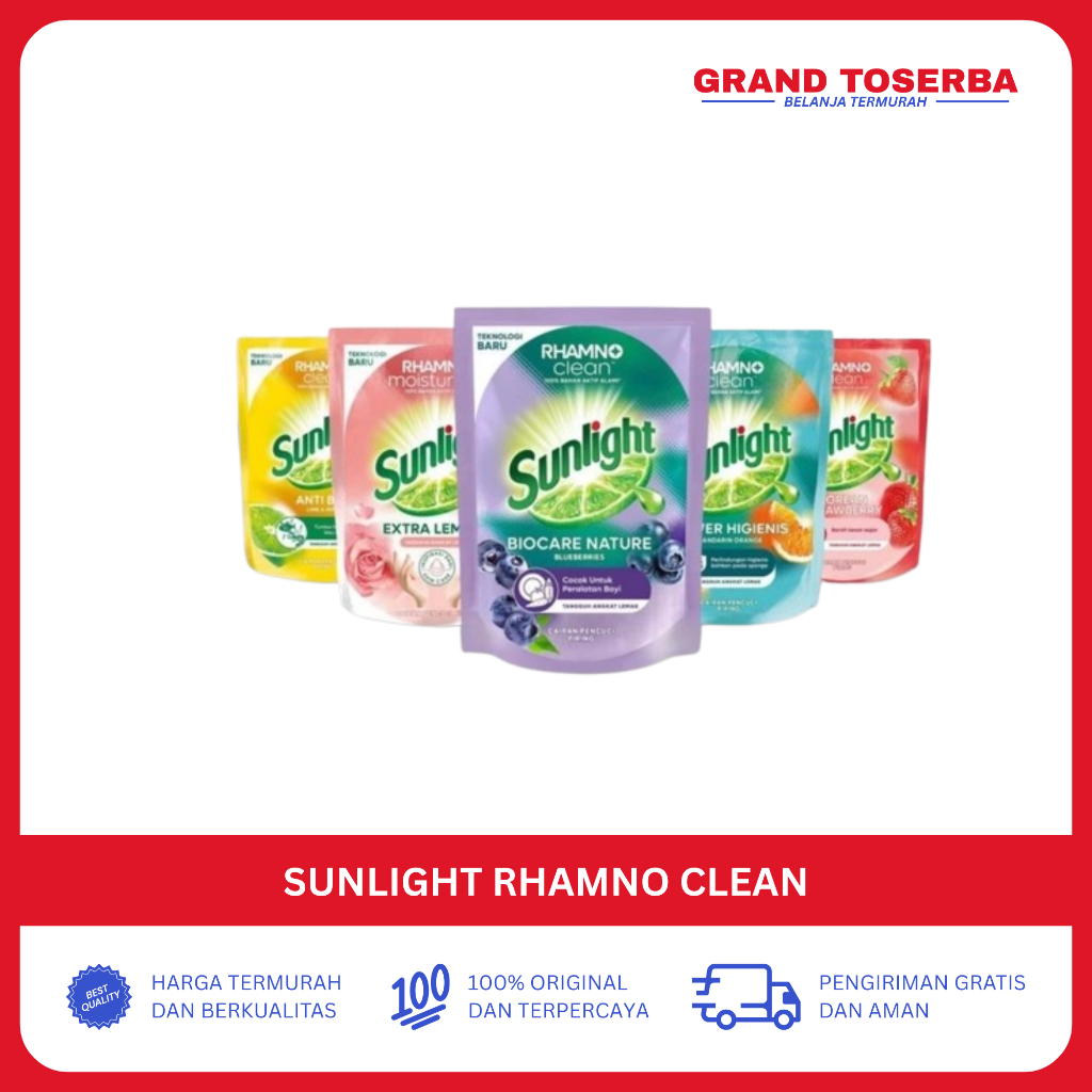 Jual Sunlight Sabun Cuci Piring Rhamno Clean Anti Bau / Extra Lembut ...