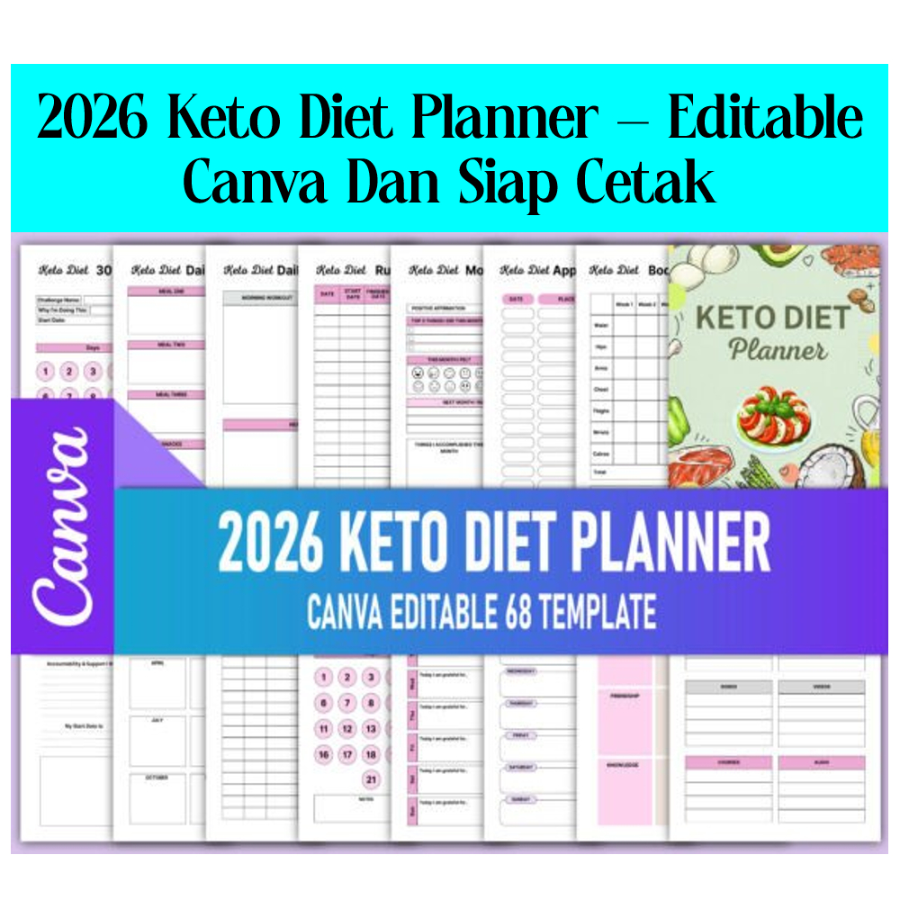 Jual 2026 Keto Diet Planner – Editable Canva Dan Siap Cetak | Shopee Indonesia