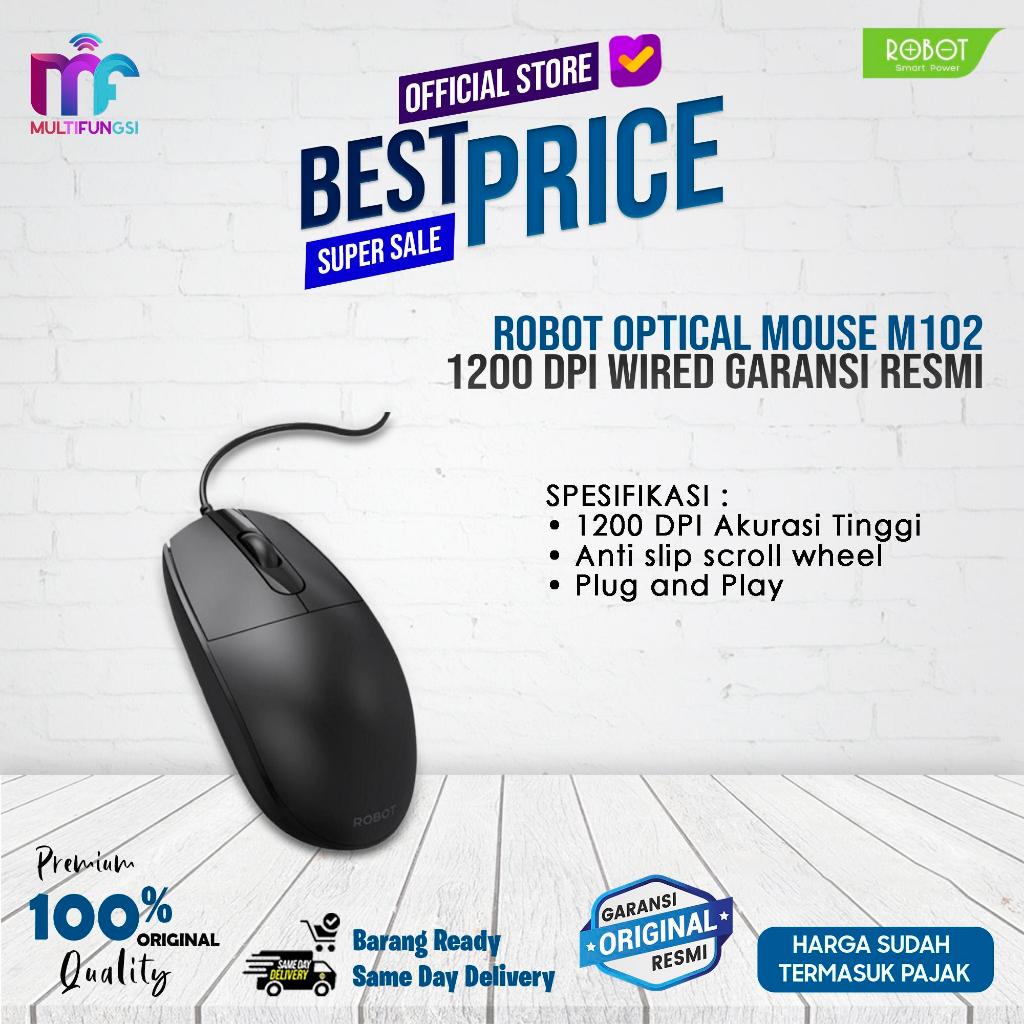 Jual Robot Optical Mouse M102 1200 DPI Wired Garansi Resmi | Shopee ...