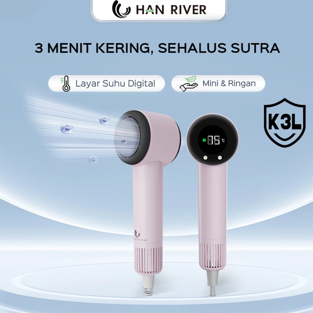 HAN RIVER Hair Dryer Mini High Speed Hair Dryer Portable 9 mode Visualization Travel & Bisnis - foto 1