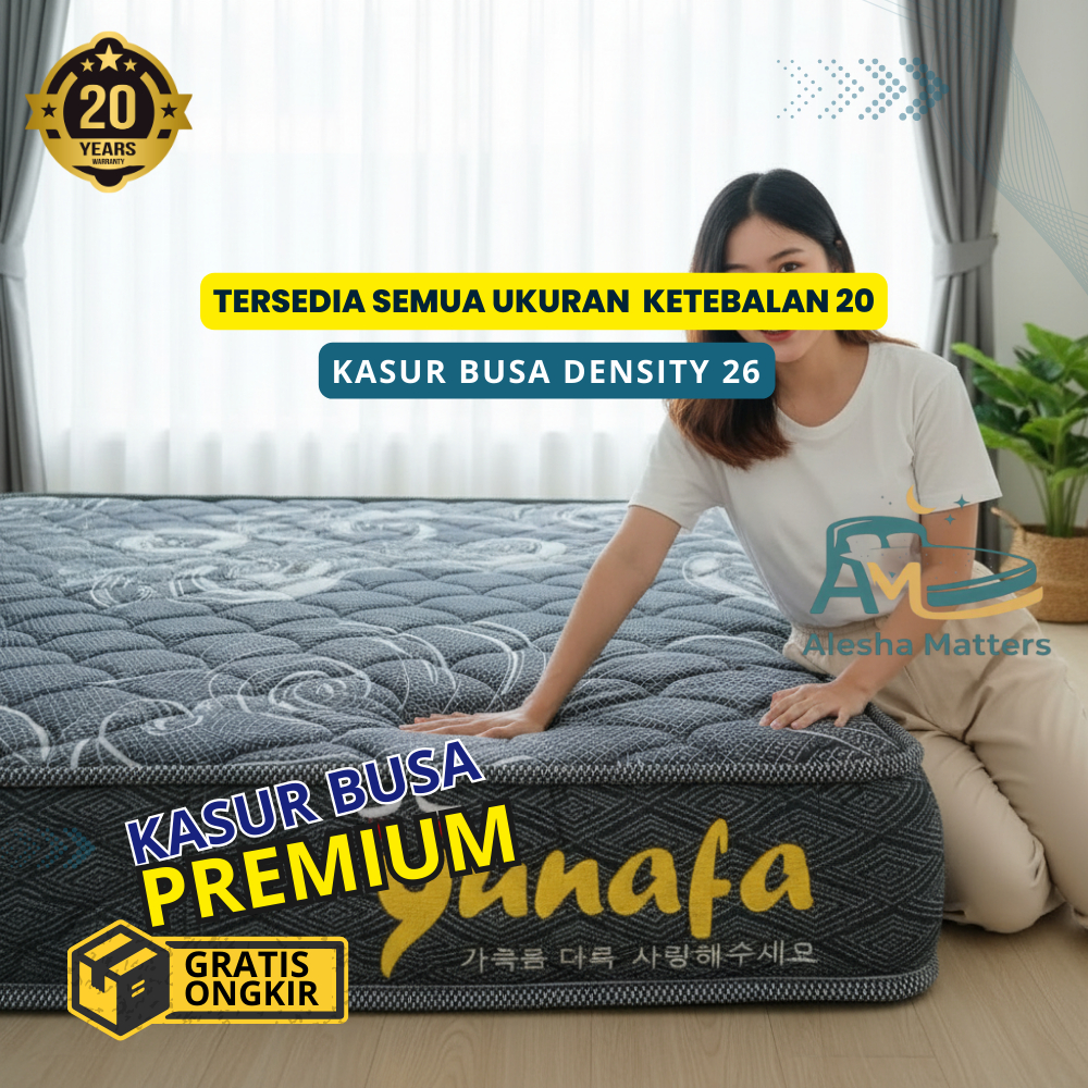 Jual Kasur Busa Yunafa anti kempes Tebal 20 CM Density 26 Busa premium ...