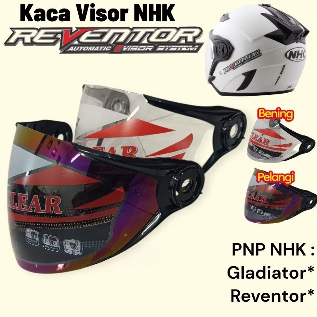Jual Kaca Visor Helm NHK Reventor Kaca Helm NHK Gladiator Road Fighter ...