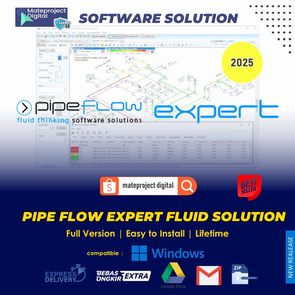 Jual Pipe Flow Expert 8.16 Full Software Ananlisis Jaringan Pipa ...
