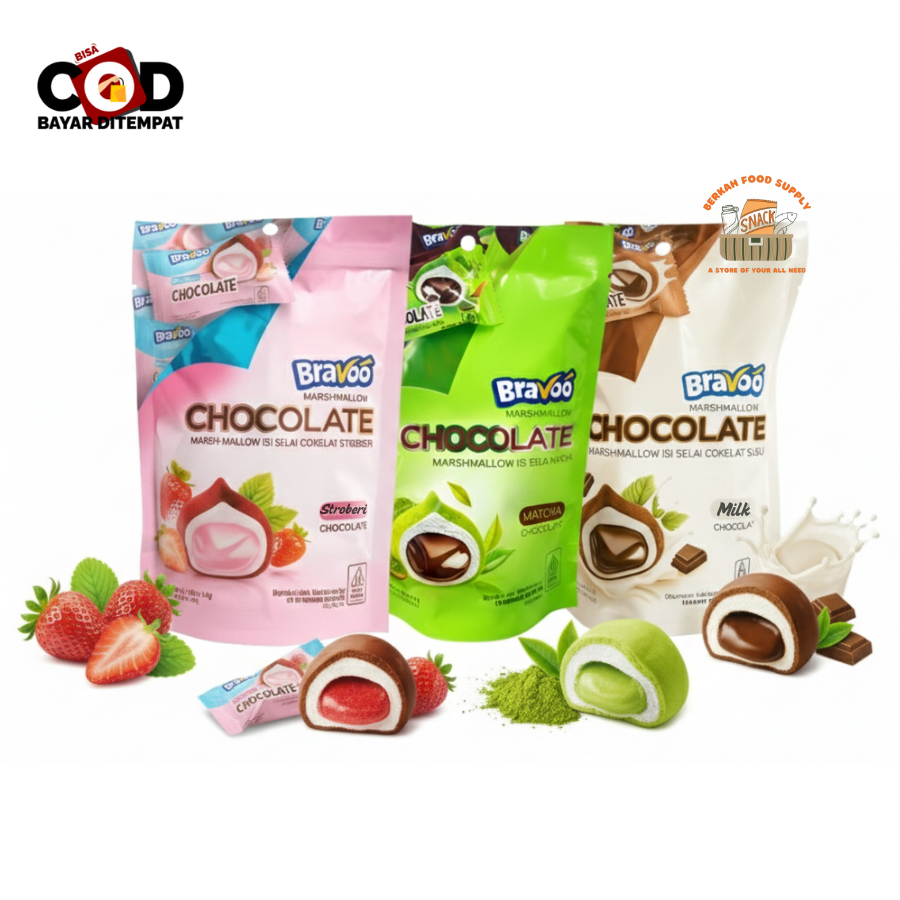 Jual [ BERKAH ] Bravoo Marshmallow Chocolate isi 5pcs x 3,6gr ...