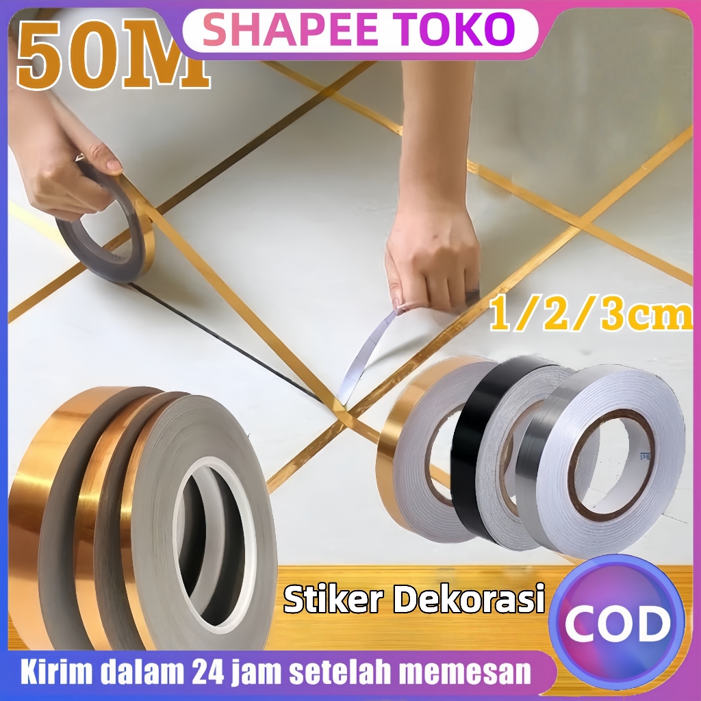 Jual Stiker List Plat Strip Dinding STICKER 50meter 1cm/2cm/3cm/5cm ...