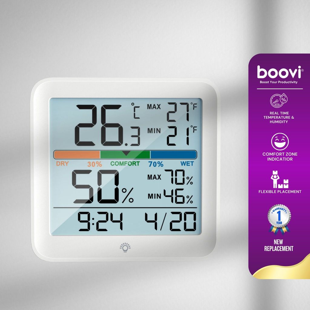 Jual BOOVI JD001 Jam Digital LED Built-In Stand Kalender Termometer ...