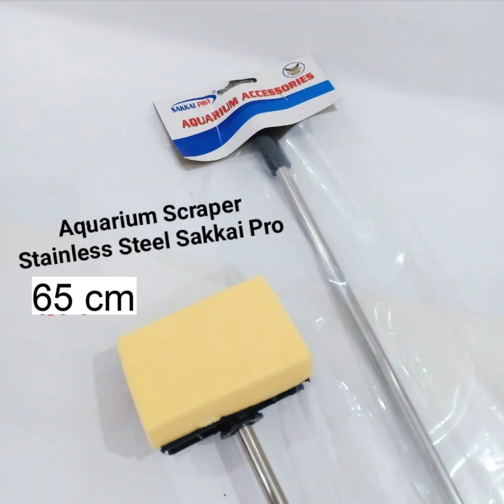 Jual Scaper Pembersih Kaca / Spon Busa Gosokan Aquarium Stainless 65 cm ...