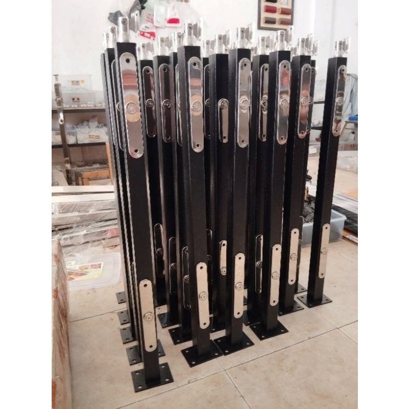 Jual Tiang Railing CnR 135 Railing Tangga Kaca Coating hitam minimalis ...