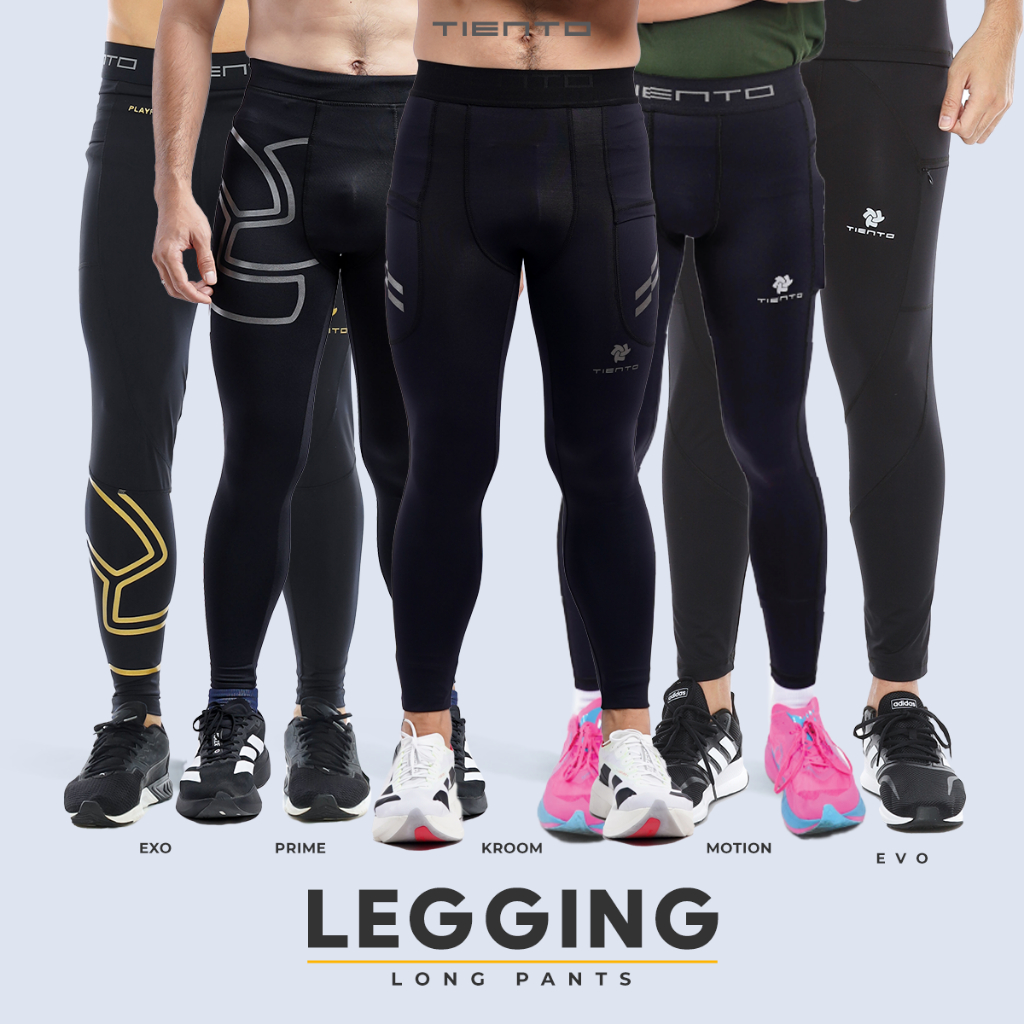 Tiento Baselayer Leging Celana Panjang Ketat Olahraga Legging Sport Long Pants Series Pria