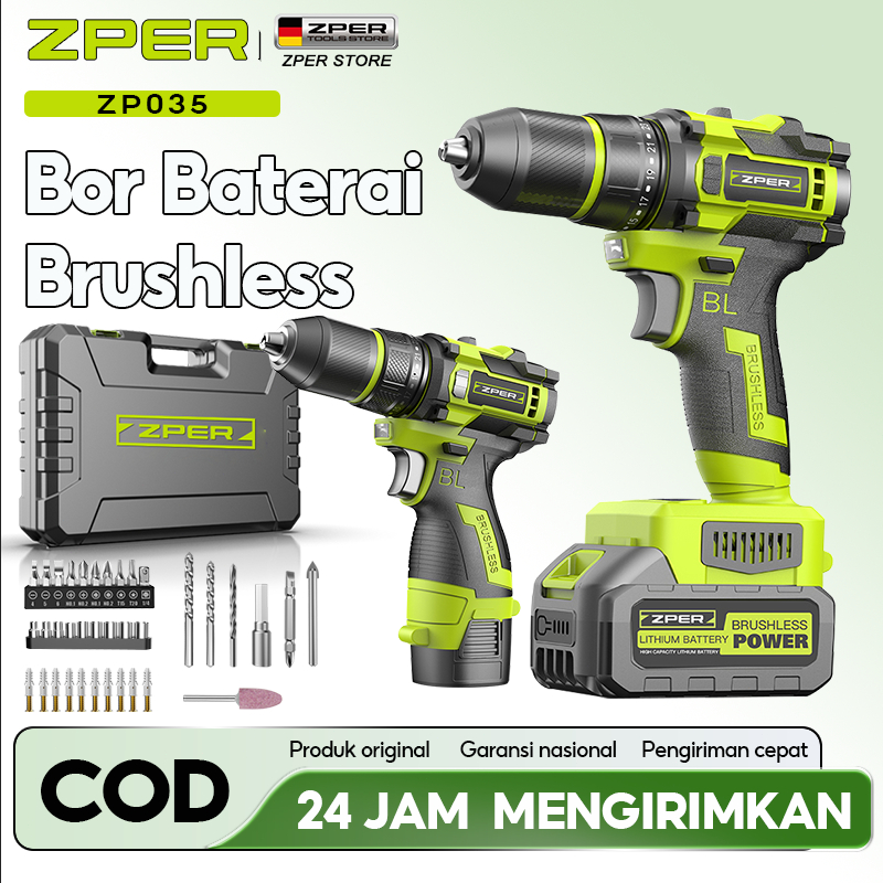 Jual ZPER Mesin Bor 3in1 Cordless Impact Drill Screwdriver ...