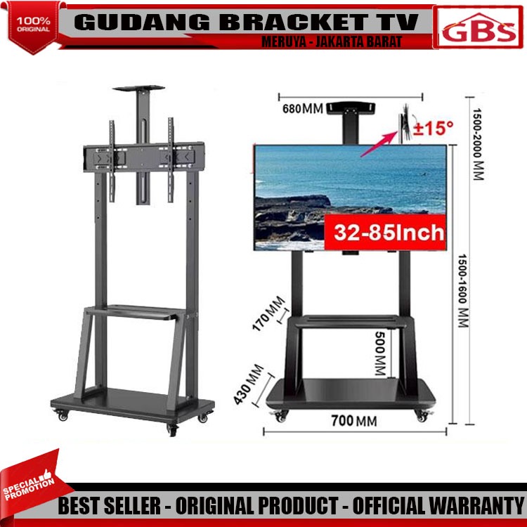 Jual Bracket TV Standing 32-85 INCH Home Breket roda LED Universal ...