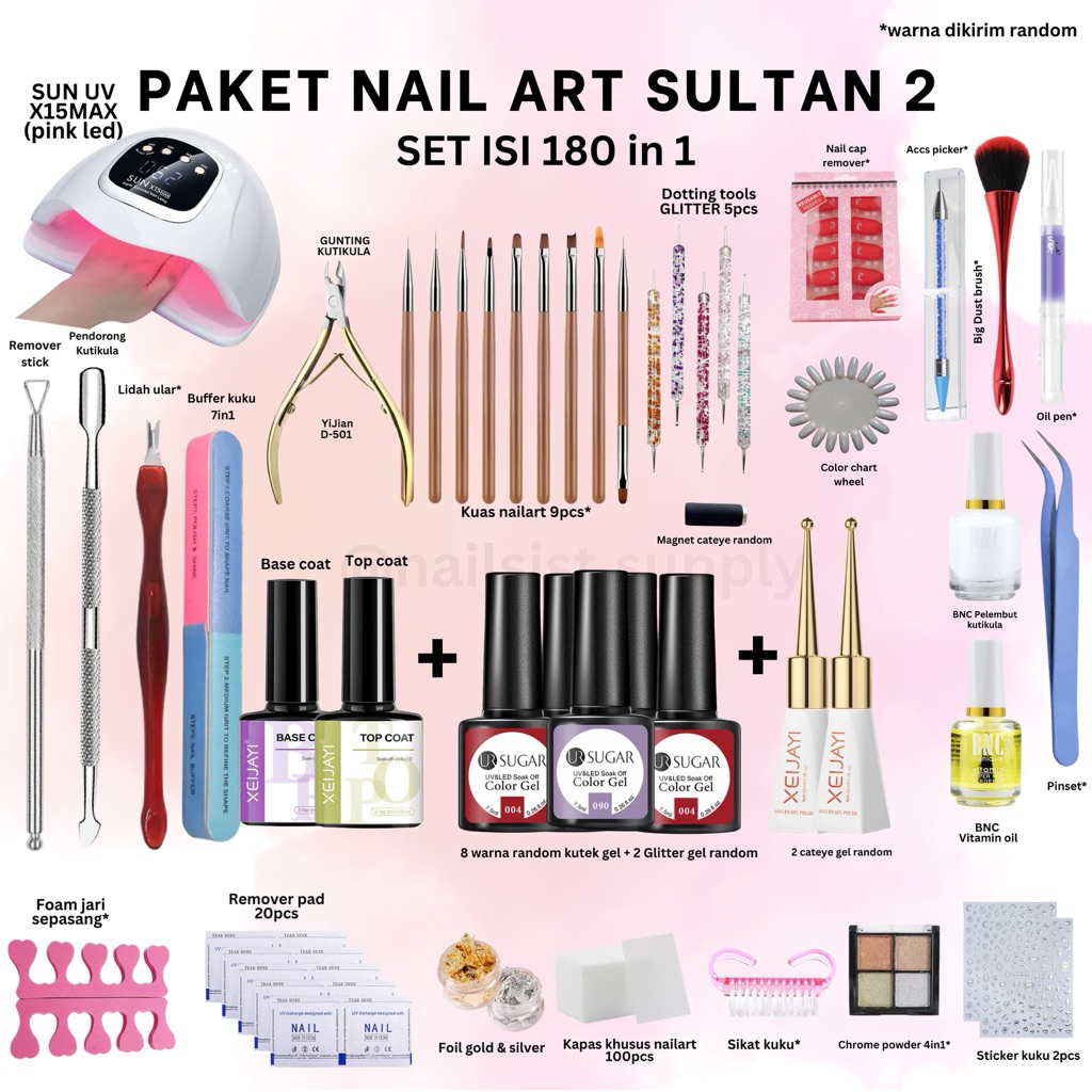 Jual PAKET NAIL ART SULTAN 2 paket usaha nailart set lengkap | Shopee ...