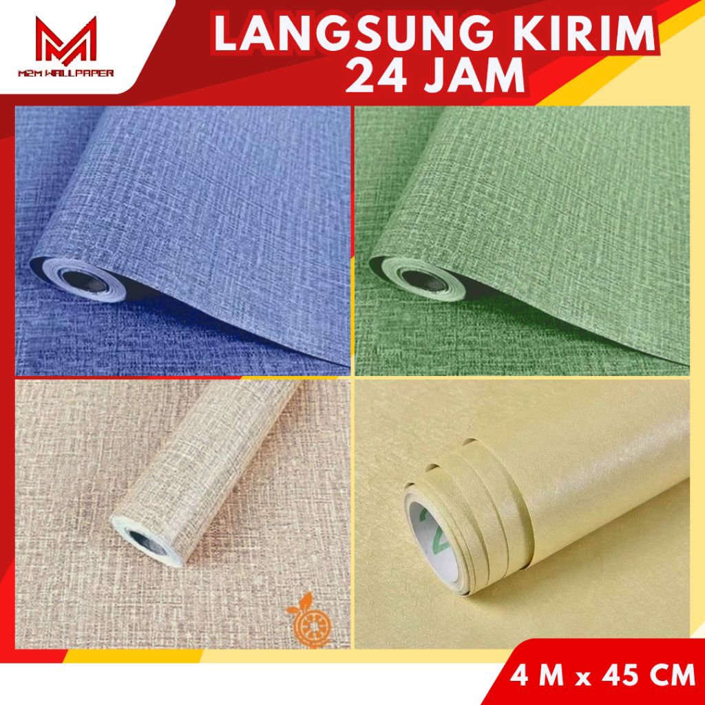 Jual Wallpaper Dinding Kamar Aesthetic Wallpaper Dinding Linen Biru ...