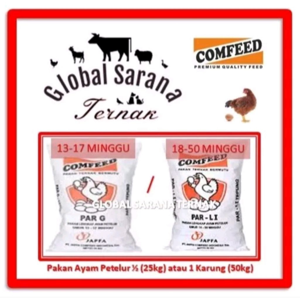 Jual [KHUSUS INSTAN] Pakan Ayam Petelur Comfeed (PAR-G / PAR-LI) 1/2 ...