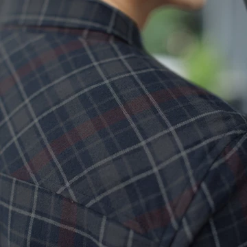 OXCON Kemeja Flanel Cotton Navy Maroon White 2024