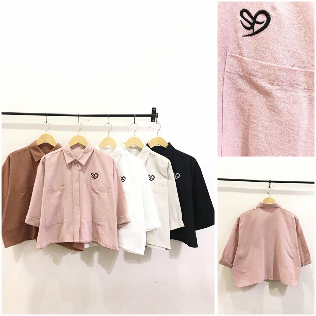 Jual KEMEJA CROPE PITA LOVE(KODE-CROP FEL) DV (YA) | Shopee Indonesia