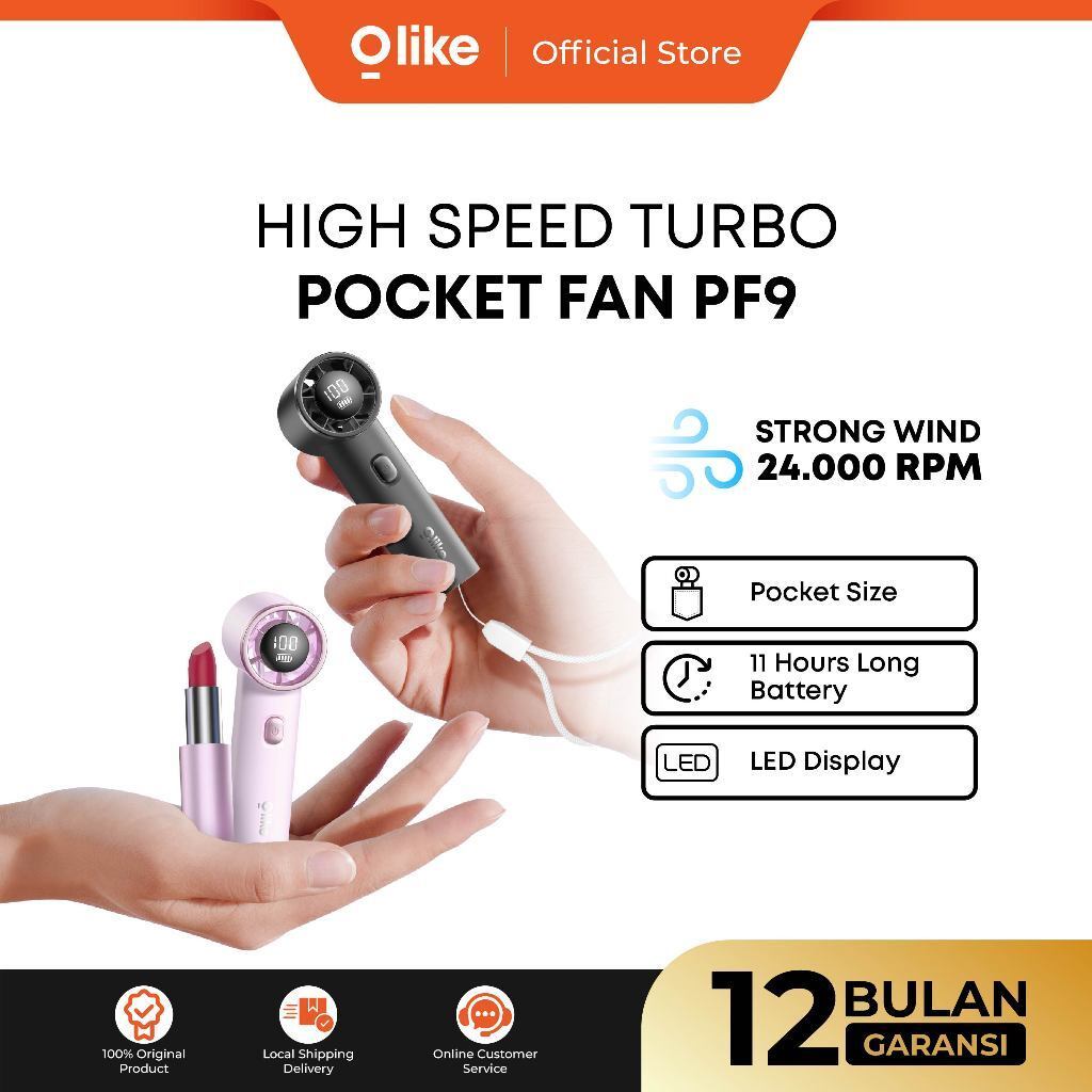 Jual [NEW PRODUCT] Olike PF9 Mini Fan Turbo Strong Portable Handheld ...