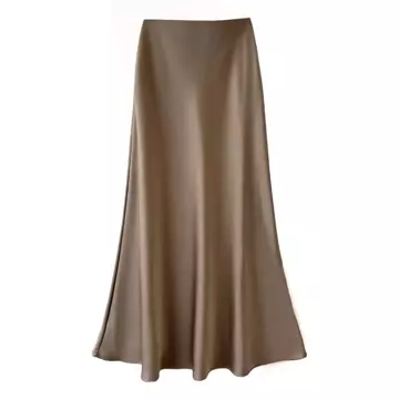 Rok Satin STZ 90CM Satin Long Skirt Rok Satin Panjang S Sampai 3XL