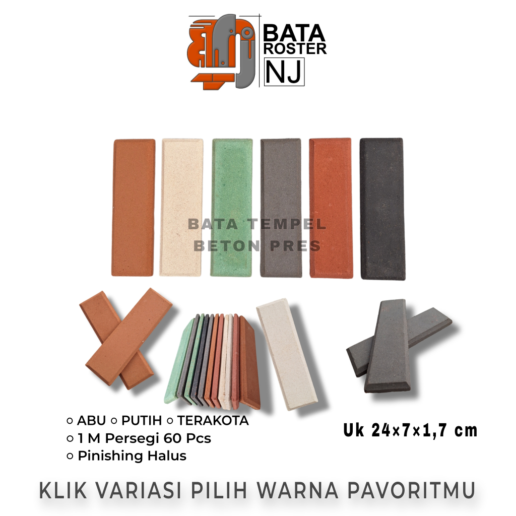 Jual BATA ROSTER NJ - Bata Tempel Beton 24 x 7 x 1,7 Cm, Warna | Putih ...
