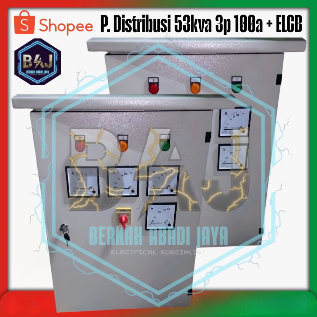Jual panel distribusi 53kva 3phase 100a + elcb 4p 25a | Shopee Indonesia
