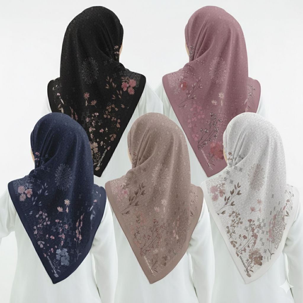 Hijab Segi Empat Voal Motif Terbaru Jilbab Segiempat Premium Lasercut